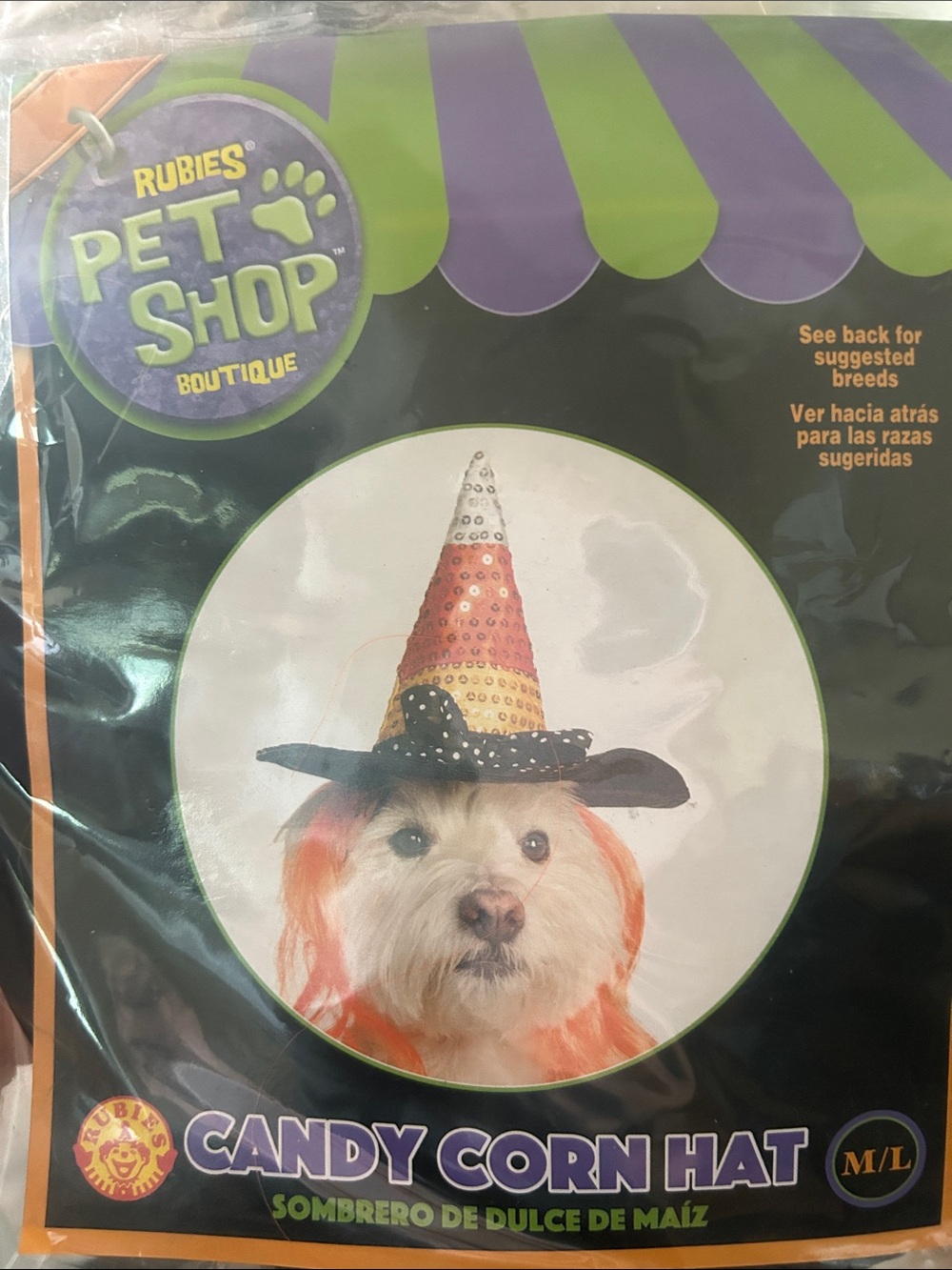 Rubie's Pet Shop Boutique Candy Corn Witch Hat - Orange, Yellow, Black